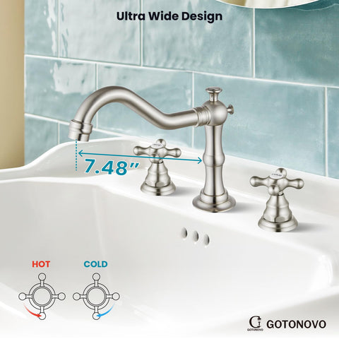 Gotonovo brushed nickel finish resists fingerprints and water spots for cleaner look.