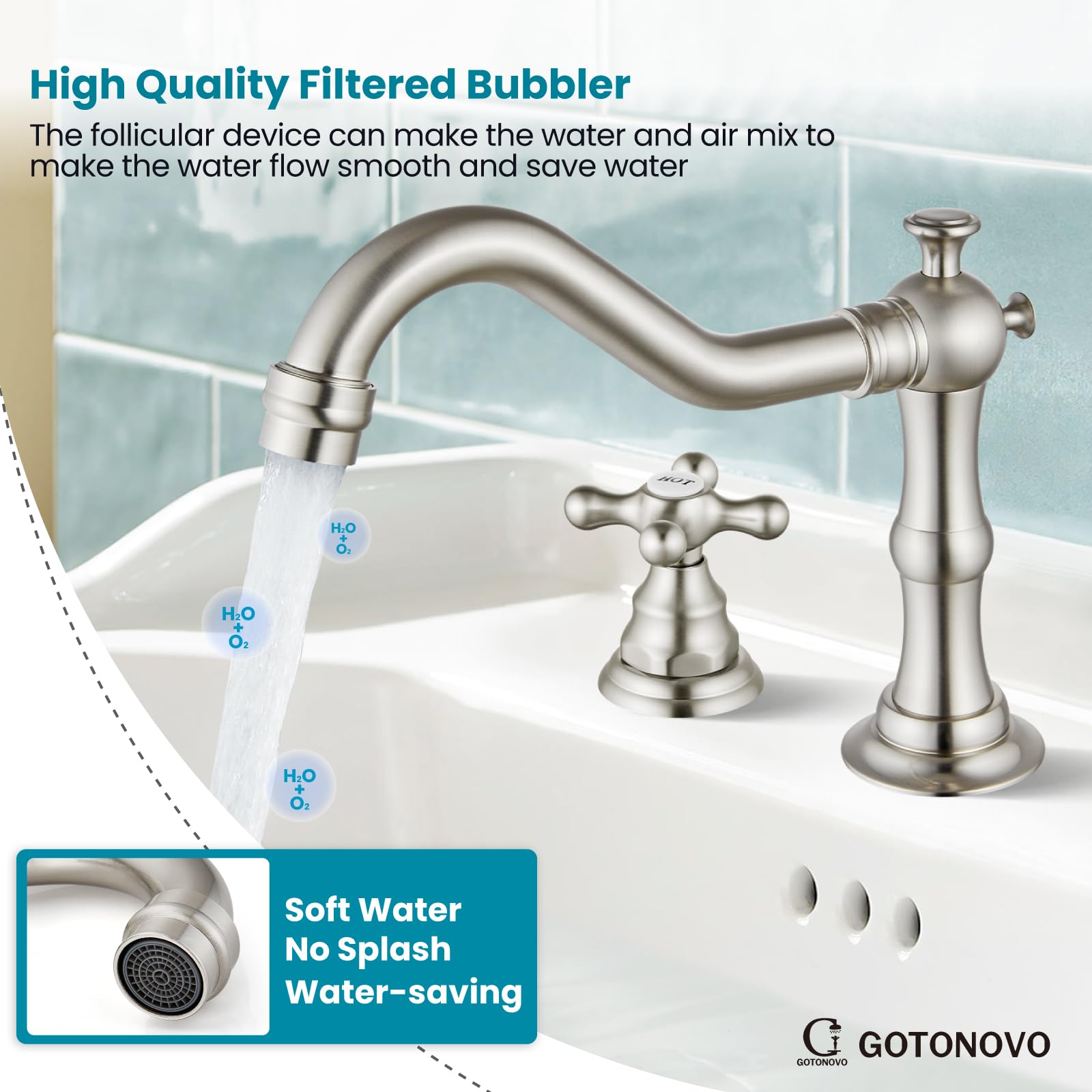 Gotonovo ceramic valve cartridge delivers smooth, long-lasting control.