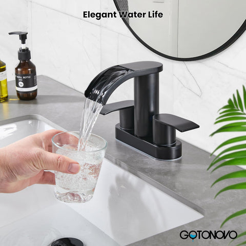 gotonovo deck-mount dual-handle faucet offers precise temperature control.