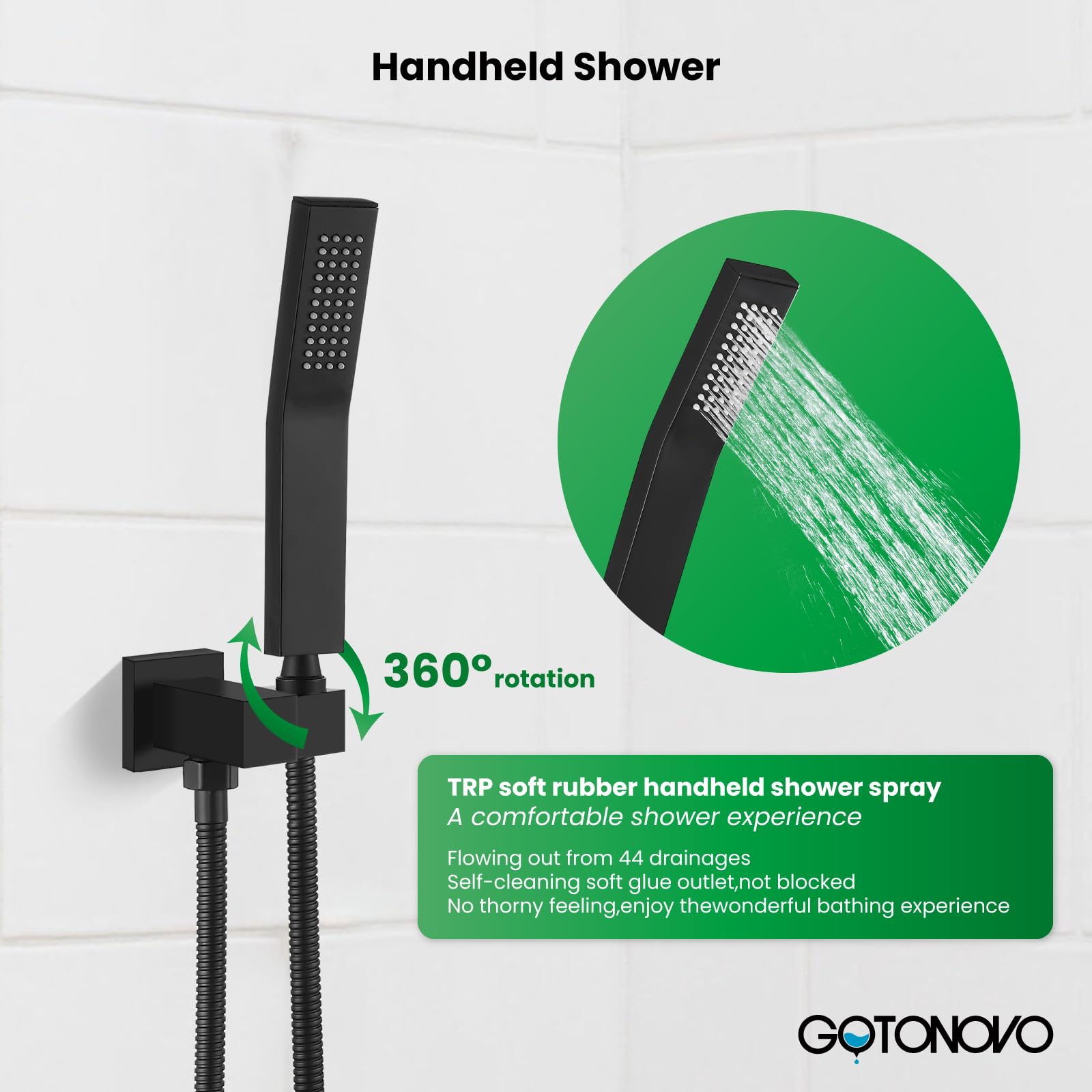 Gotonovo dual shower system switches between rainfall and handheld spray