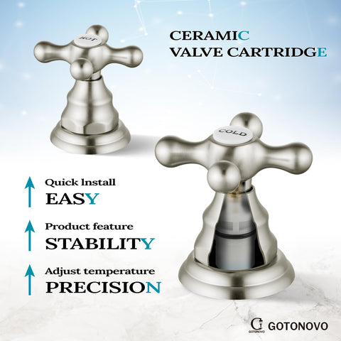 Gotonovo faucet height 6.5 inches for compact vanity.