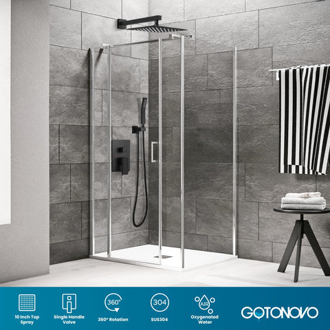 Gotonovo handheld shower handle enables easy targeted rinsing.