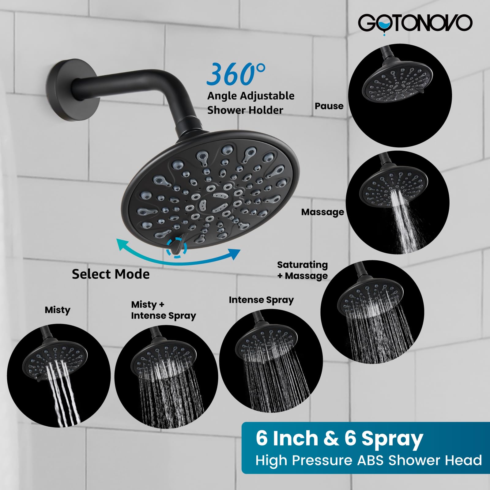 Gotonovo high-pressure tub spout fills baths quickly with smooth water flow.