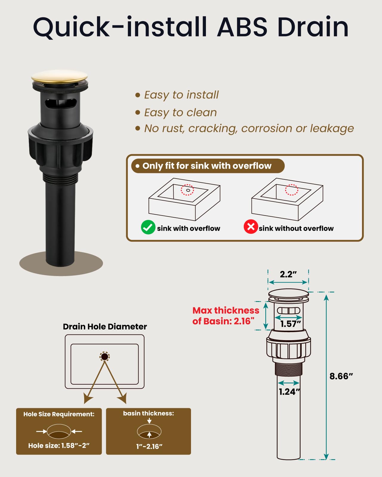 gotonovo included 24-inch supply hoses support quick installation and reliable connections.
