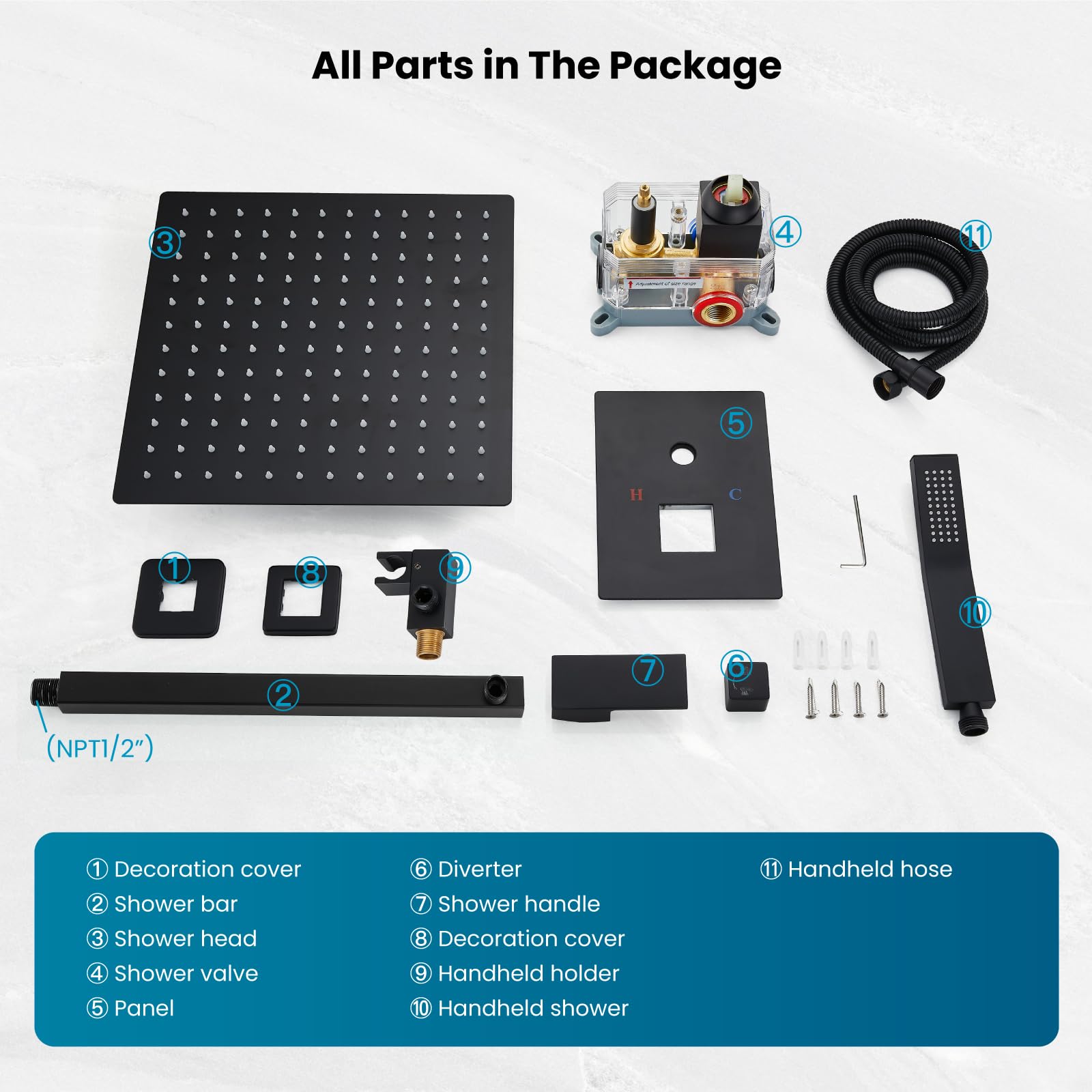 Gotonovo installation hardware set for straightforward setup.