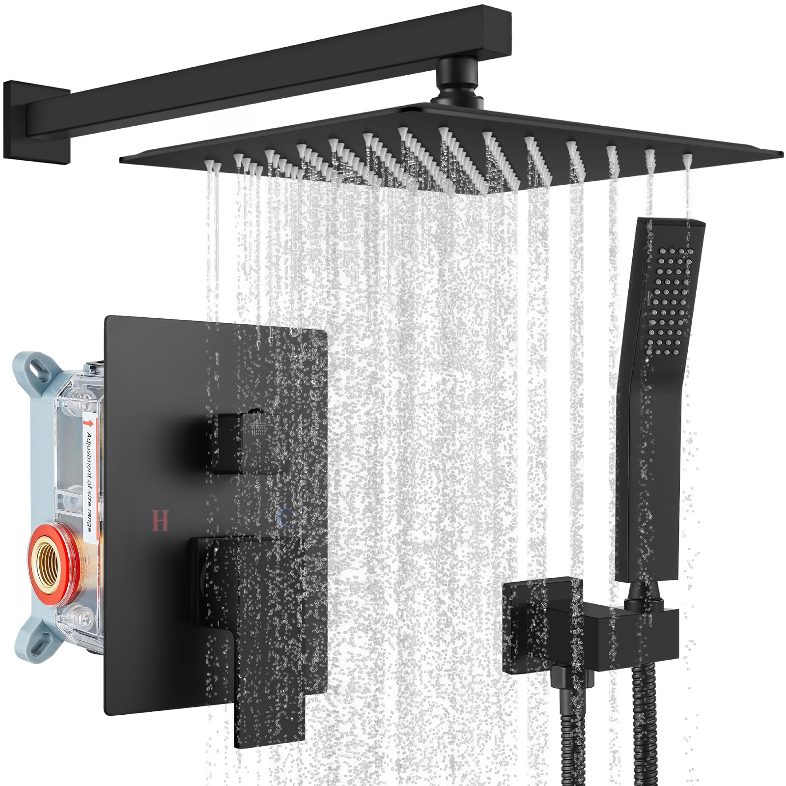 Gotonovo 10-inch rainfall shower head provides wide coverage for a spa-like shower.