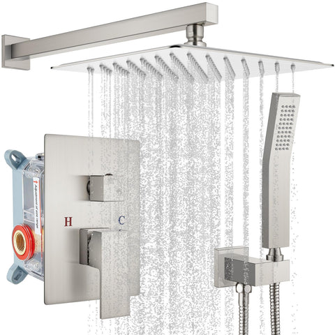 Gotonovo rainfall shower head 12-inch delivers wide spa-like coverage.