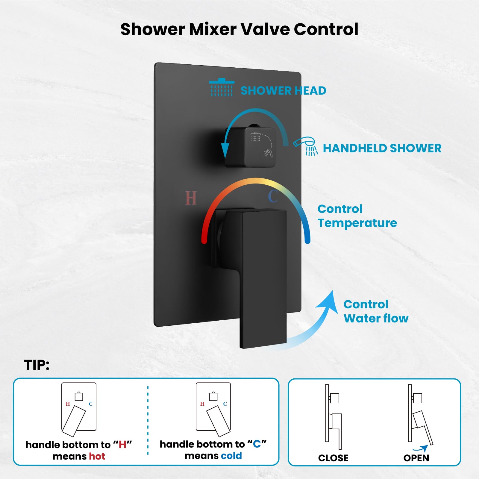 Gotonovo 14-inch shower arm ensures stable mounting and ideal spray angle.