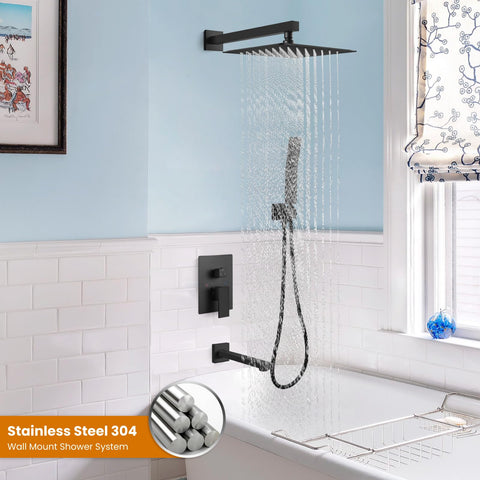 Gotonovo tub spout in matte black complementing the fixture and adding convenience