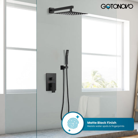 Gotonovo wall-mounted shower system shows durable all-metal construction for long-lasting performance.
