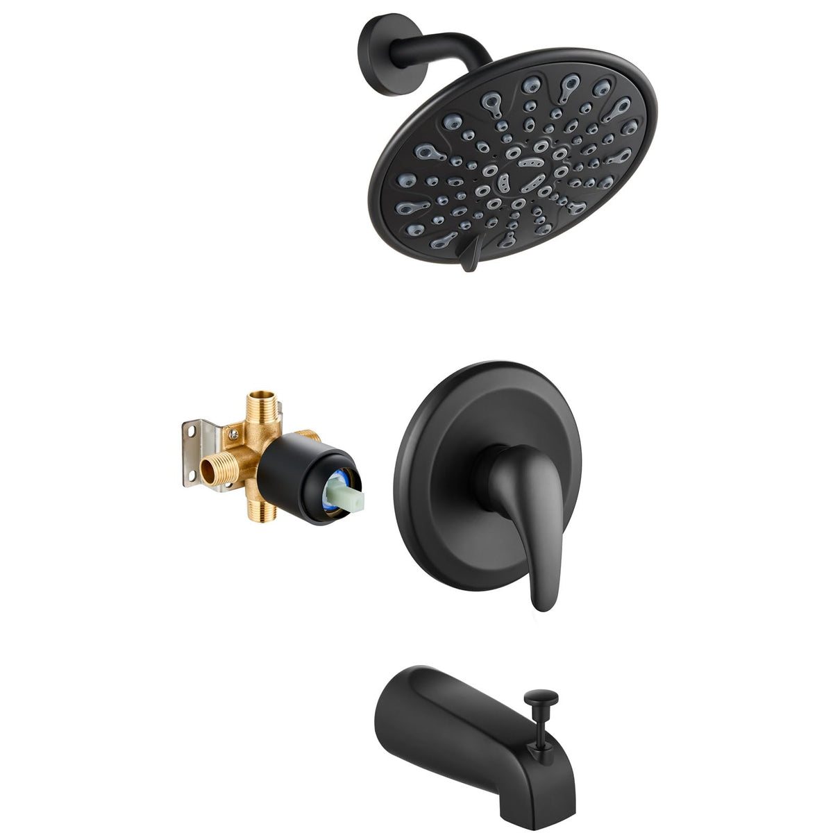 Gotonovo tub shower faucet set valve body showcases durable copper construction.