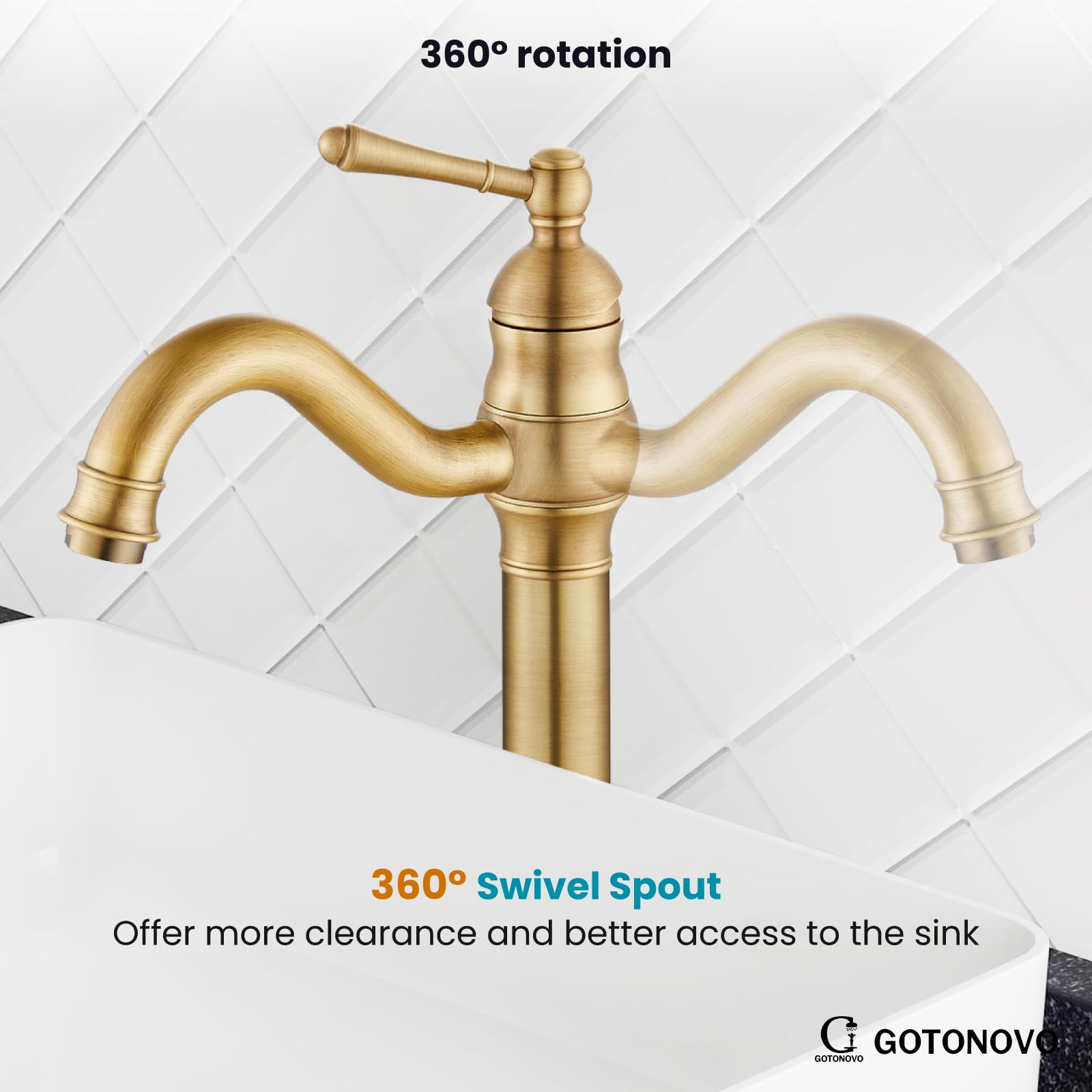 Gotonovo faucet includes install hardware for quick setup.