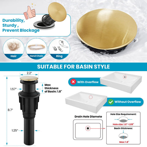 Gotonovo high outlet design fits vessel bowls for easy use.