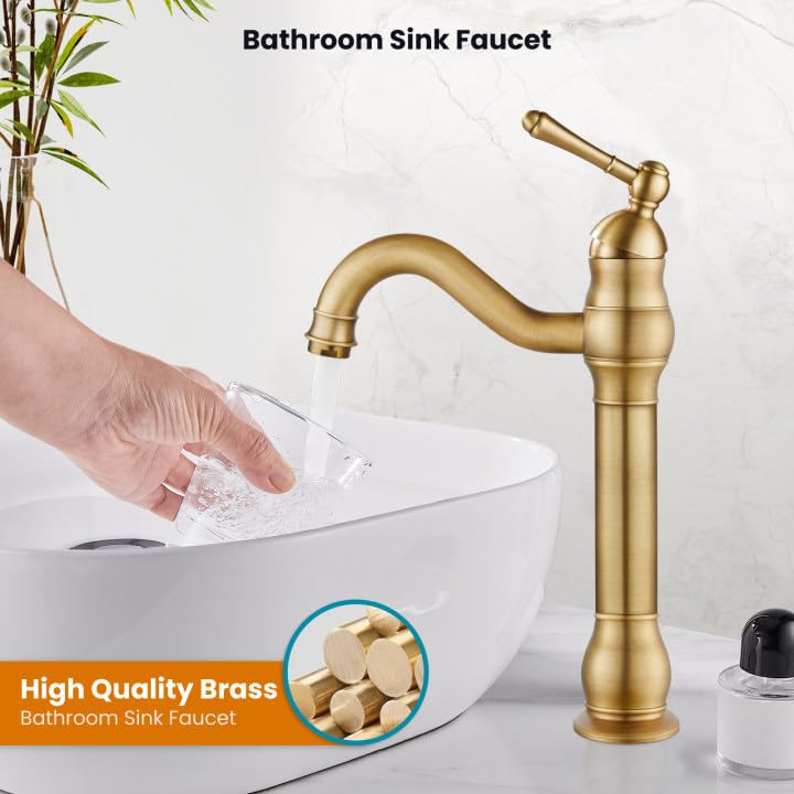 Gotonovo vessel sink faucet with single handle for smooth temperature control.