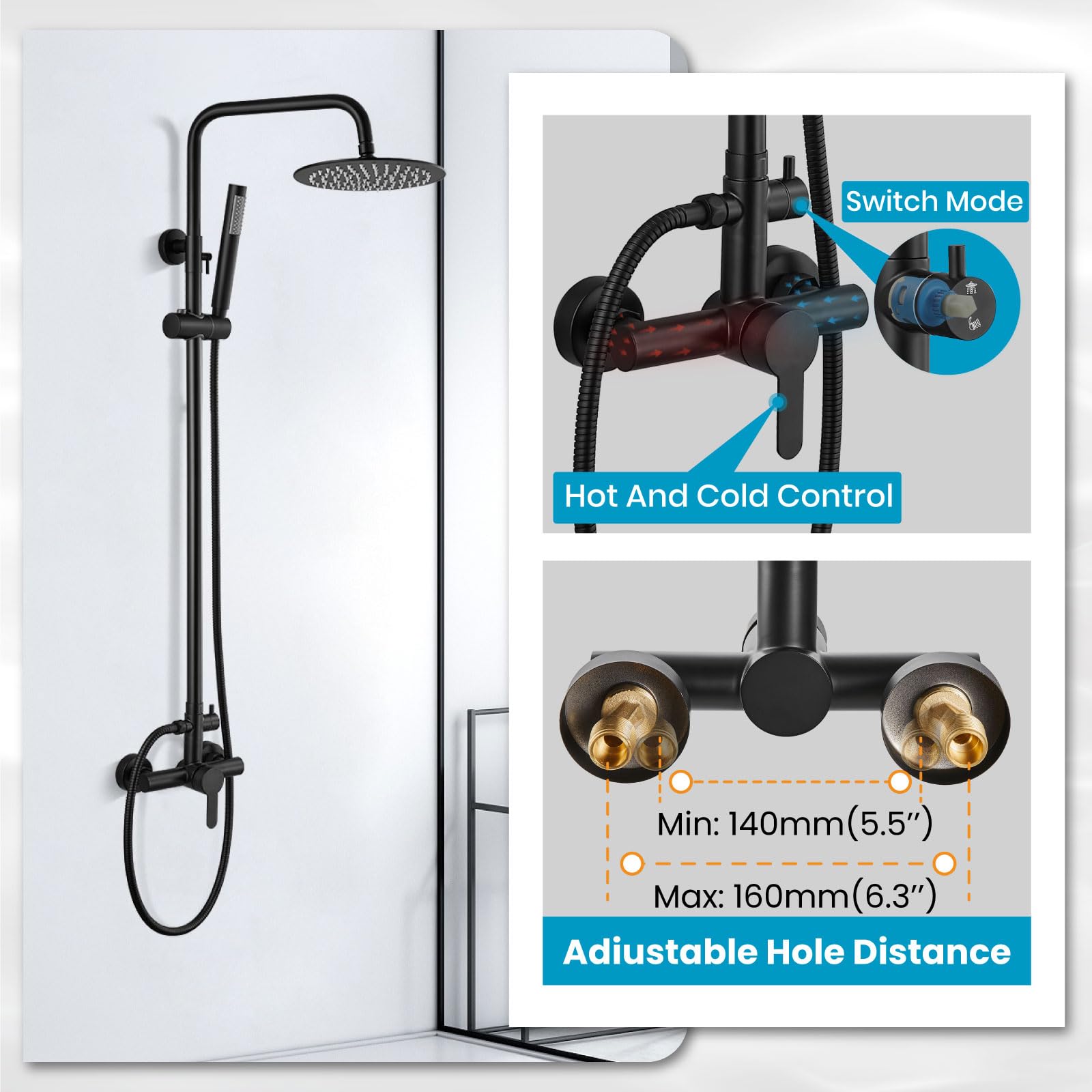 gotonovo wall-mount shower faucet for easy backyard installation