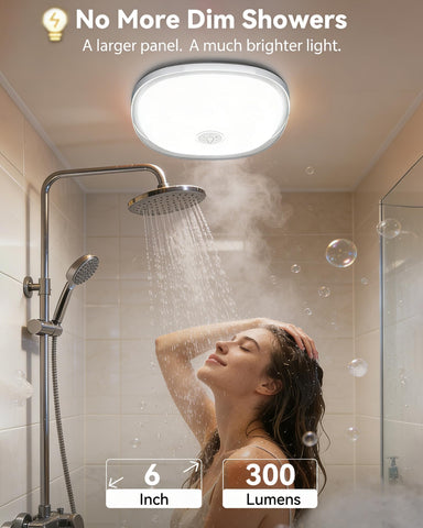 Gotopceed 6-inch LED shower light delivers 300 lumens for clear daily tasks