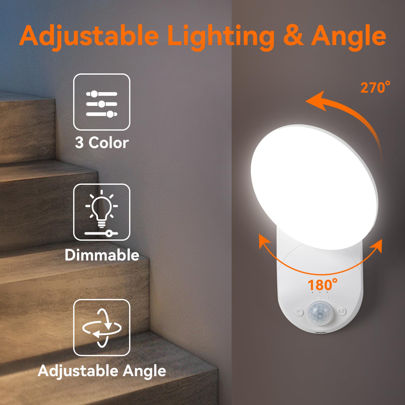 Gotopceed easy removal for charging wall light saves stairs