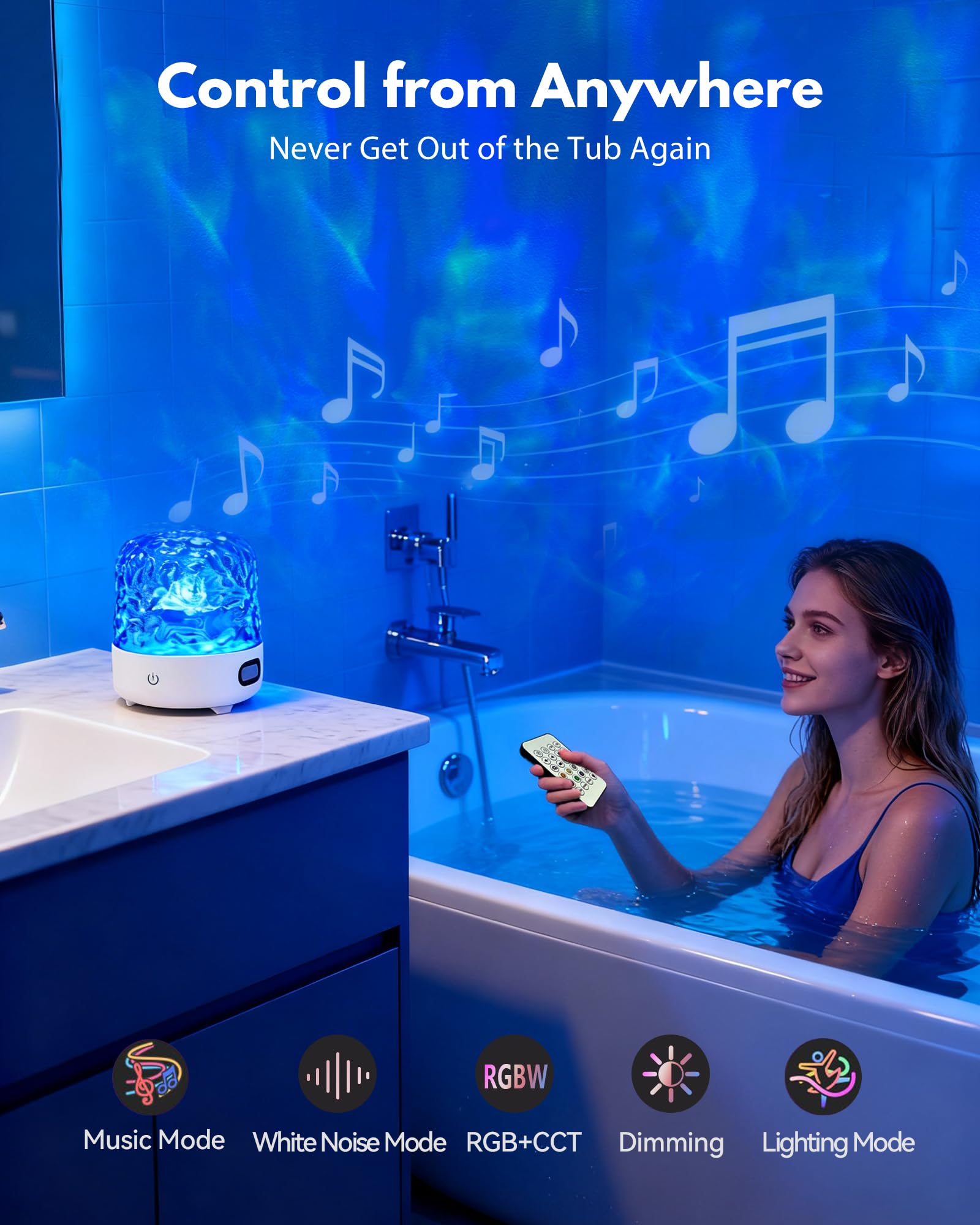 Gotopceed Lumena built-in nature-sounds for ambient moods during showers.