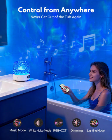 Gotopceed Lumena built-in nature-sounds for ambient moods during showers.