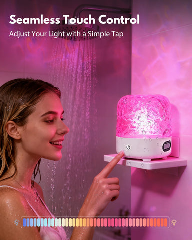 Gotopceed Lumena touch-panel control for quick hands-free shower setup.