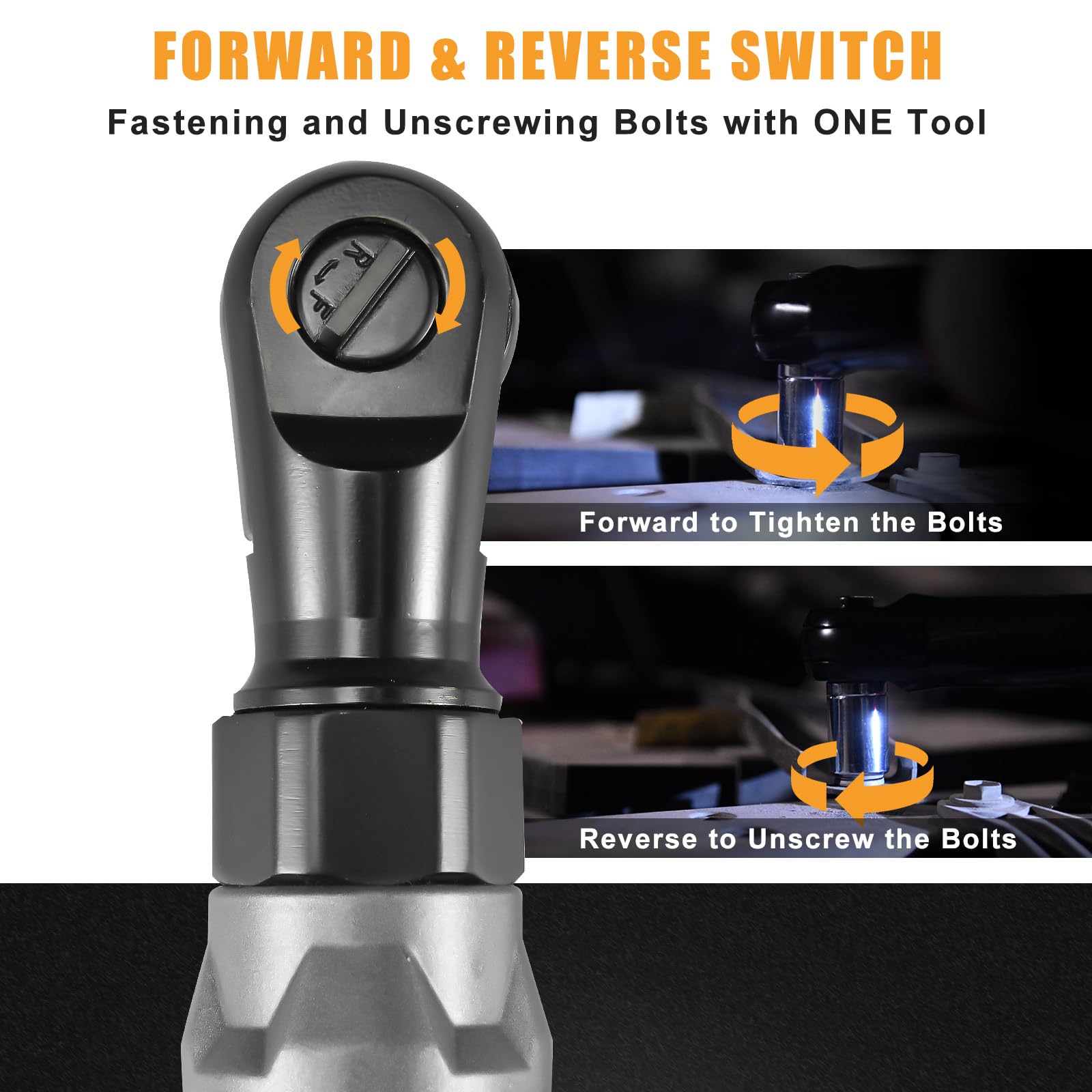 GOTUU 3-8-inch cordless ratchet wrench compatible with DEWALT 20V MAX batteries.