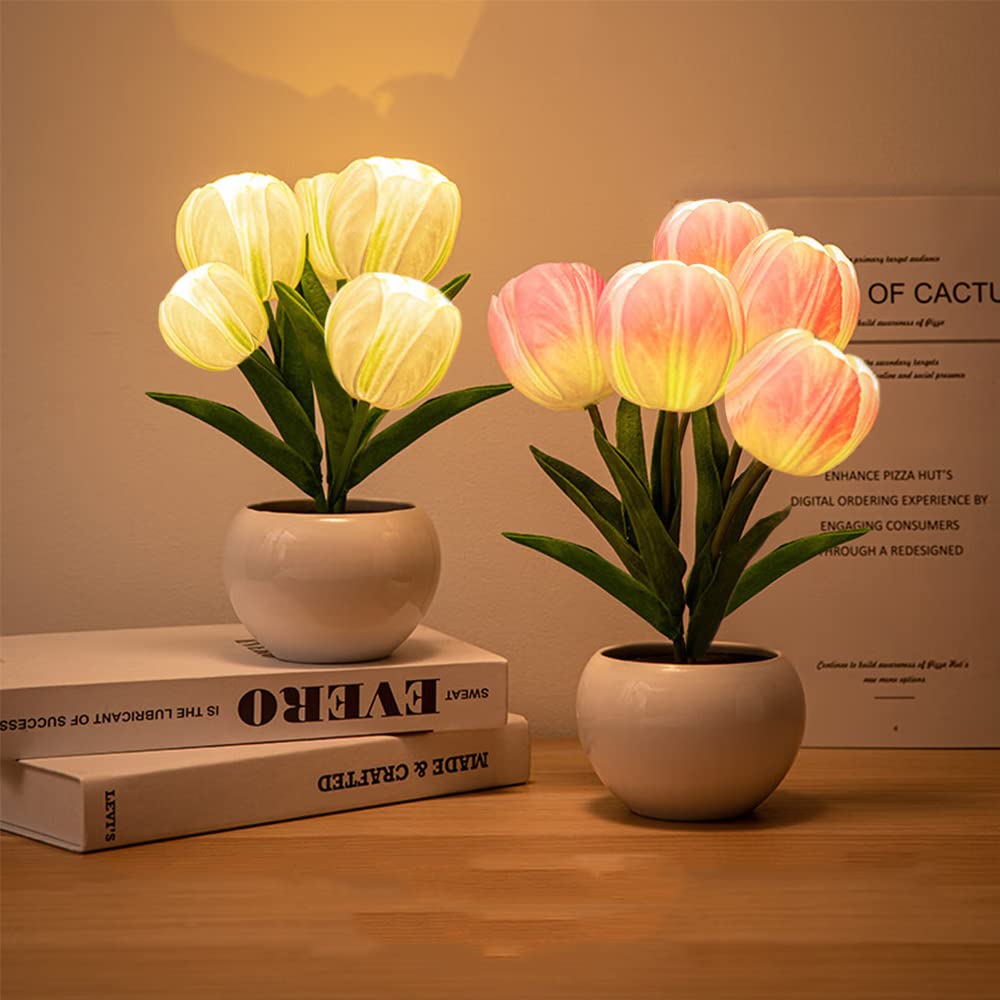 GOUTOOL flower table lamp pink lights romantic wedding decor.