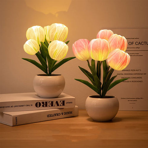 GOUTOOL flower table lamp pink lights romantic wedding decor.