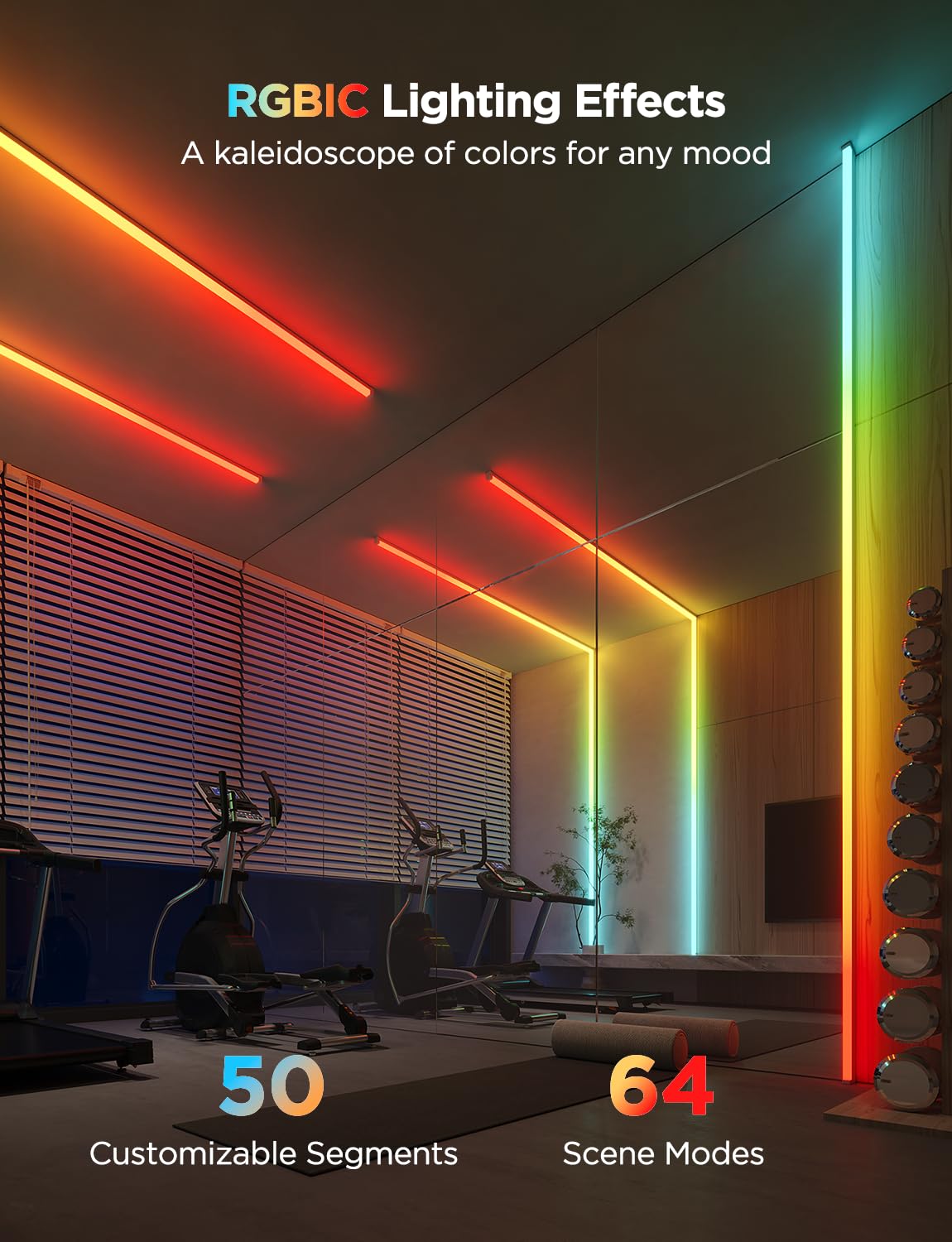Govee 64 scene modes for holiday and mood lighting