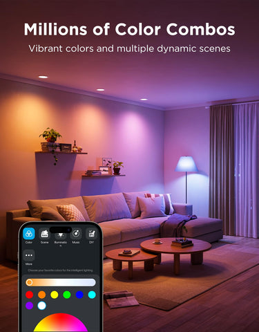 Govee BR30 bulbs work with Alexa and Google Assistant for hands-free voice control.