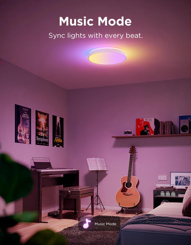 Govee fixture demonstrating 66+ preset lighting effects.