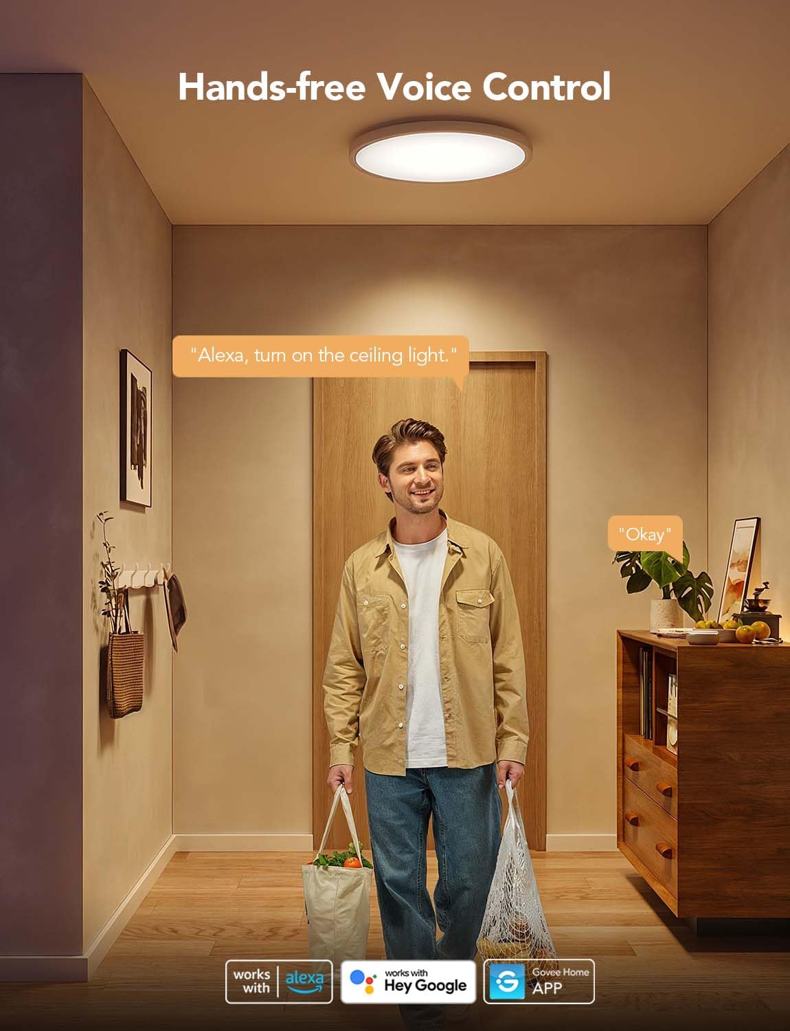 Govee ceiling light tunable color temperature from warm to cool