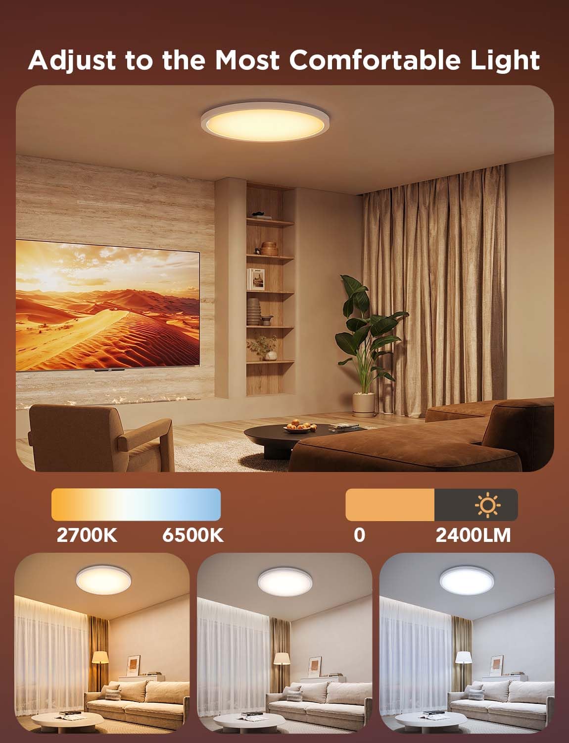 Govee ceiling light high brightness with 2400 lumens