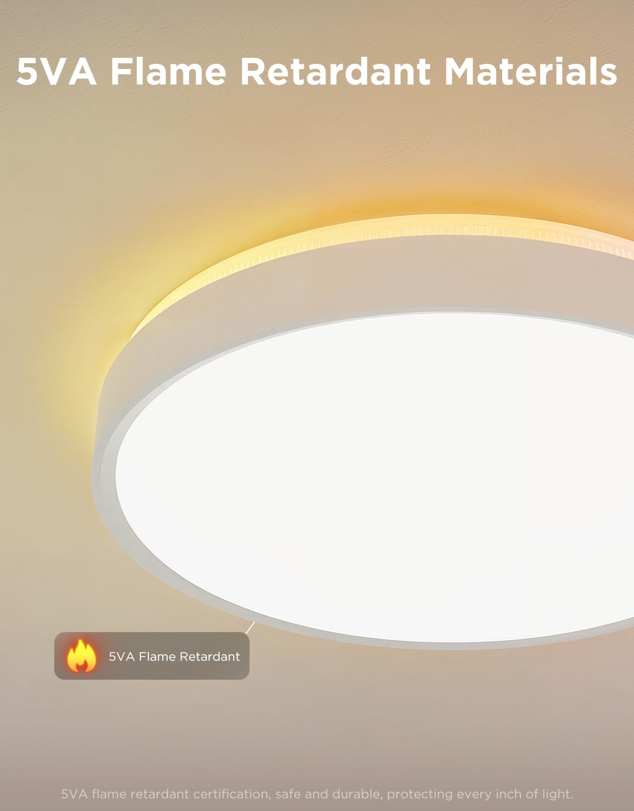 Govee ceiling light creating cozy living room ambience.