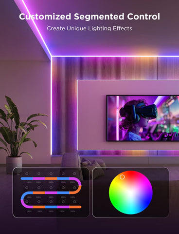 Govee COB LED Strip Light Pro cuttable every 8 cm for exact length.