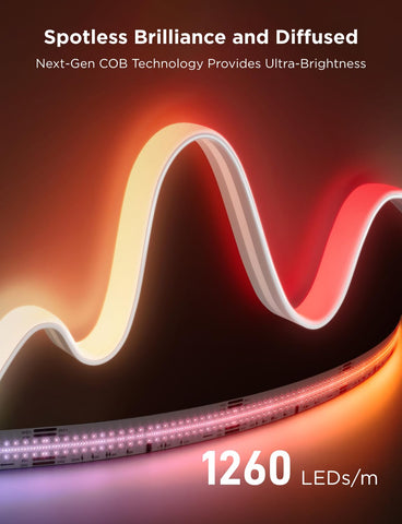 Govee COB LED Strip Light Pro diffused silicone coating provides spotless illumination.