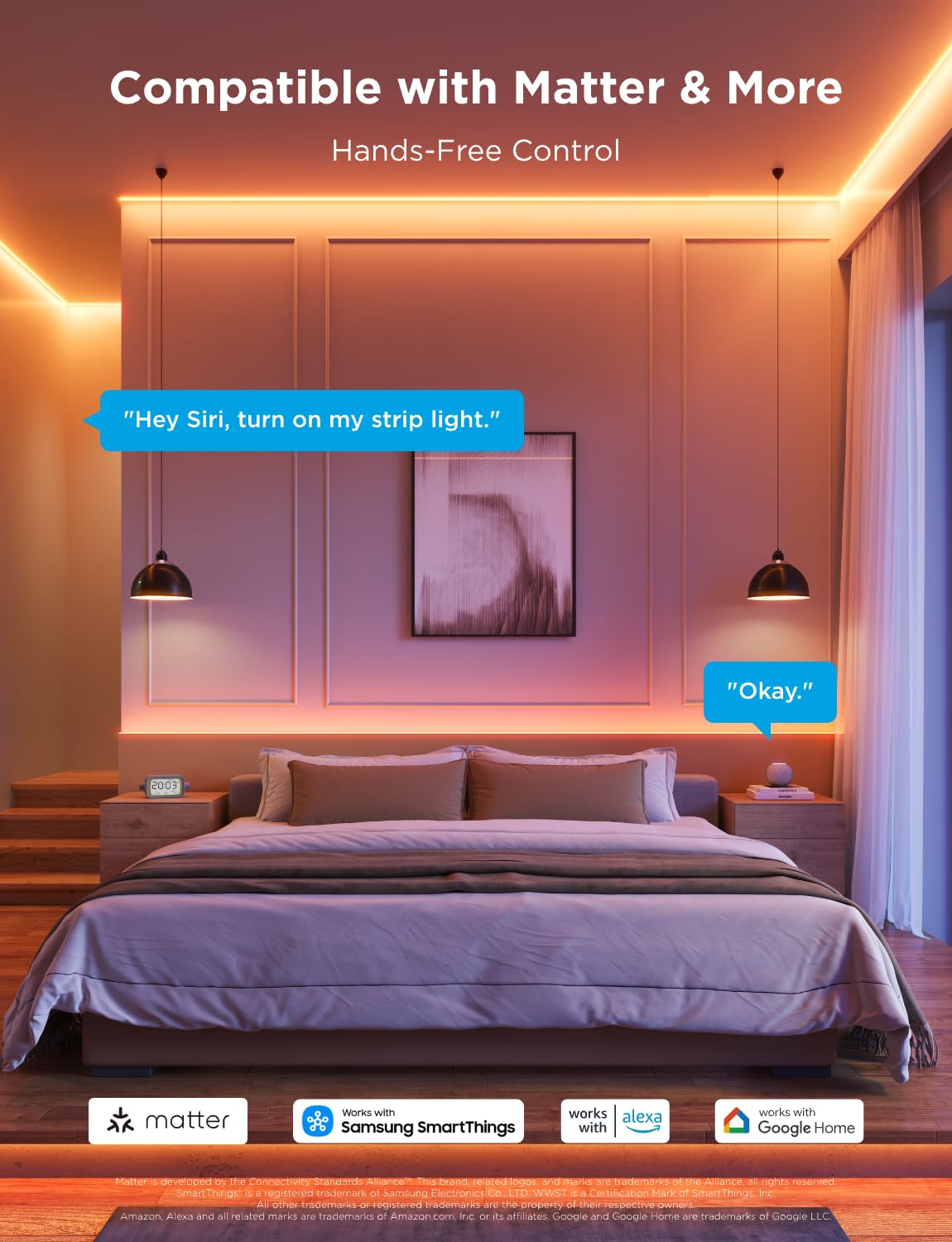 Govee COB LED Strip Light Pro easy installation with adhesive backing.