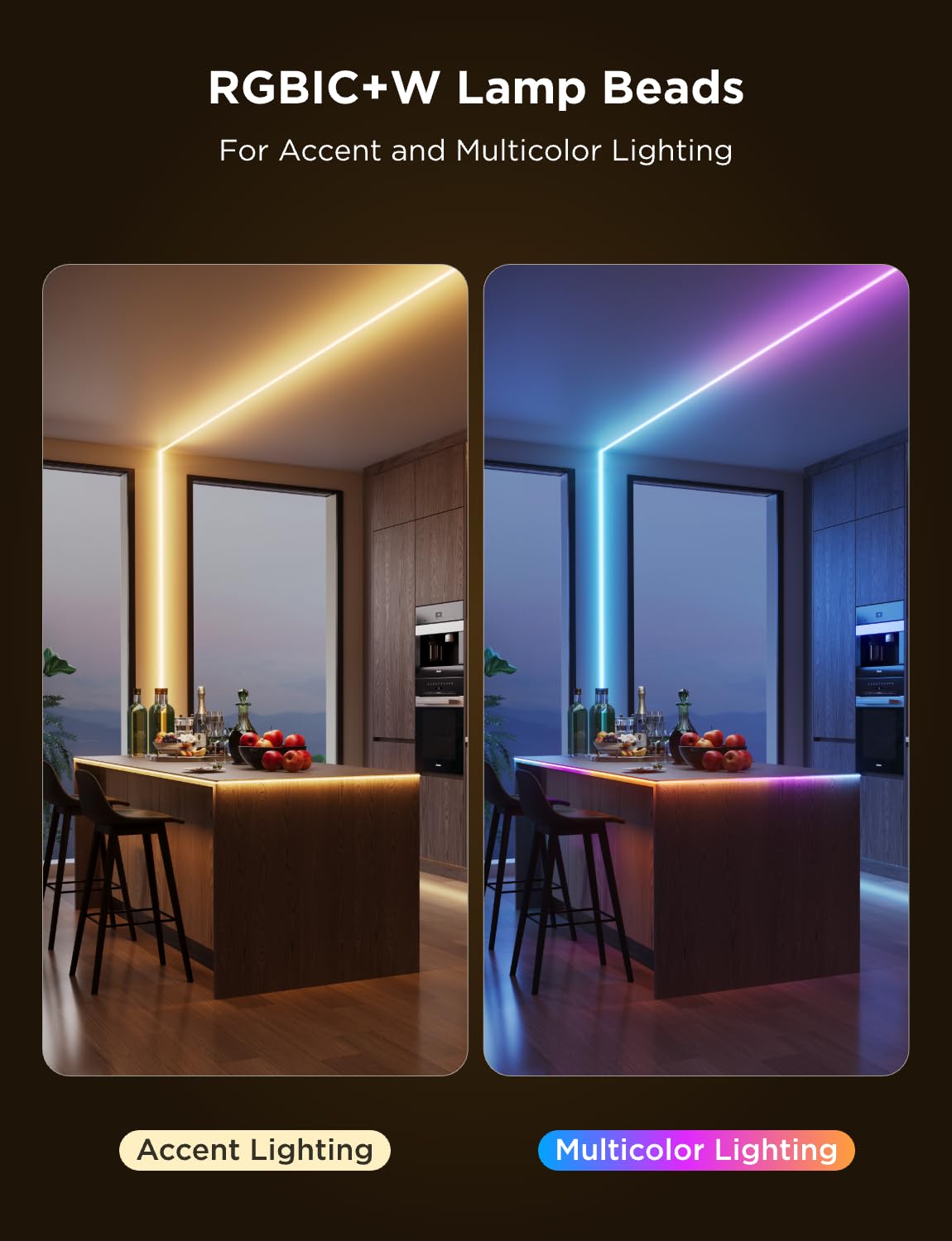 Govee COB LED Strip Light Pro under-cabinet lighting for task clarity.