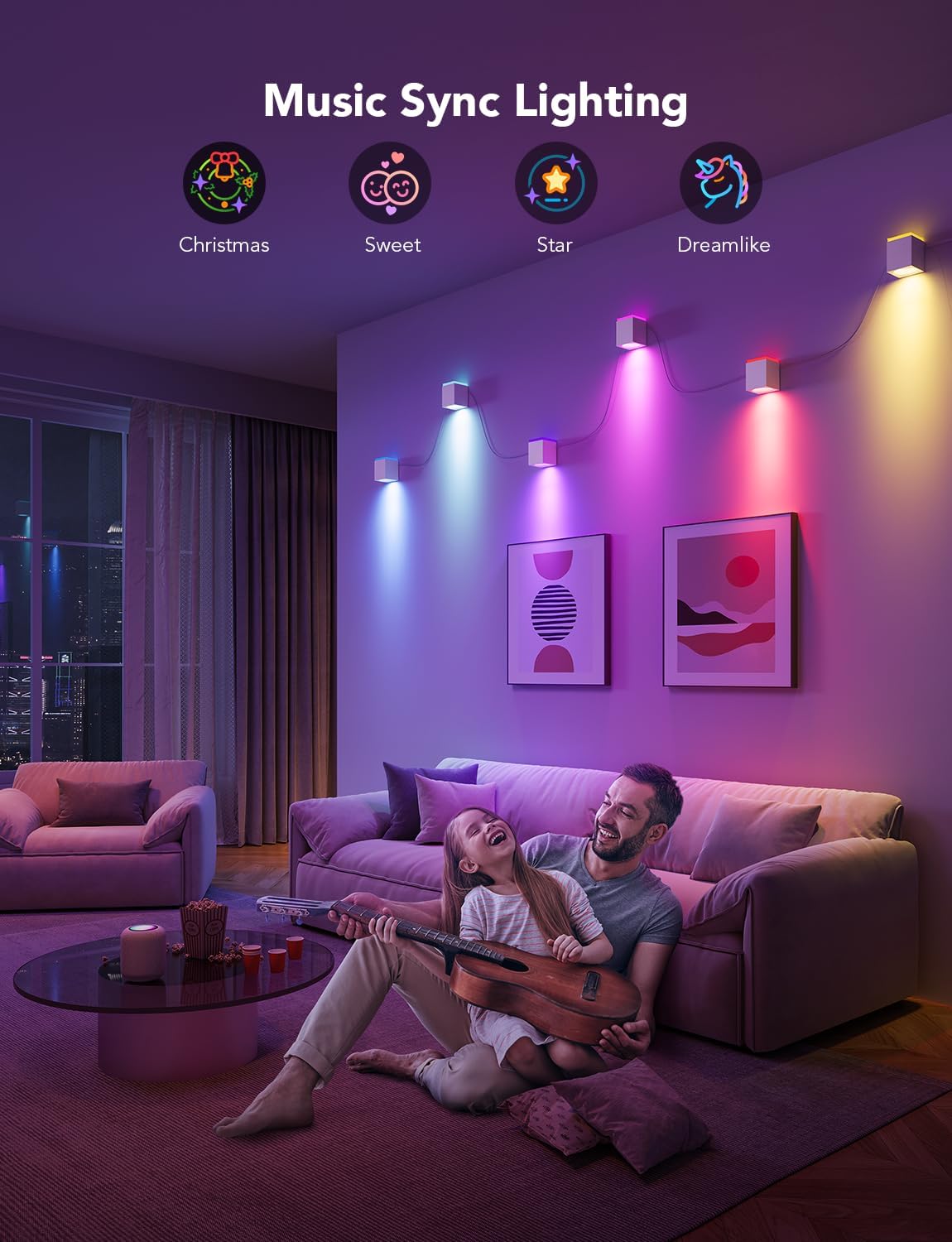 DIY mode lets you craft personalized lighting scenes.
