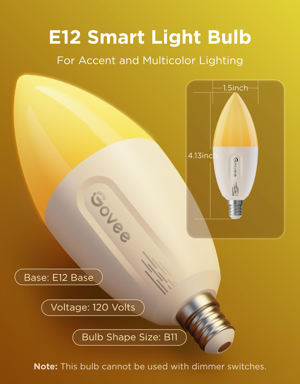Govee E12 four-pack bulbs for consistent multi-room setup