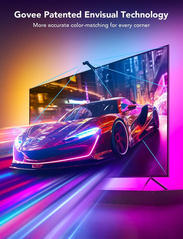 Govee Envisual DreamView light show creates synchronized ambiance across the room