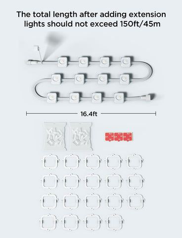 Govee extension clip set securing lights for stable outdoor setup