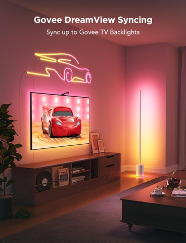 Govee Floor Lamp 2 1725 lm brightness for bright zones.