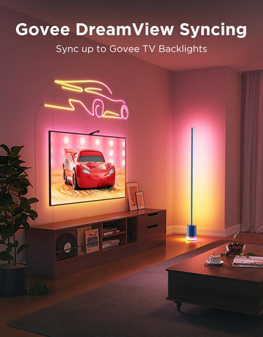 Govee Floor Lamp 2 Music DreamView sync creates synchronized lighting effects.