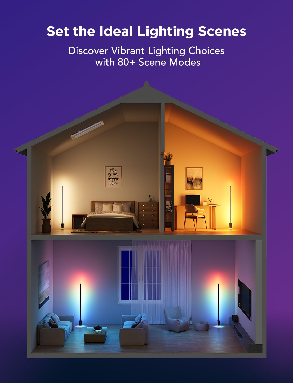 Govee Floor Lamp 2 integrates with Matter, Alexa, and SmartThings for automation.