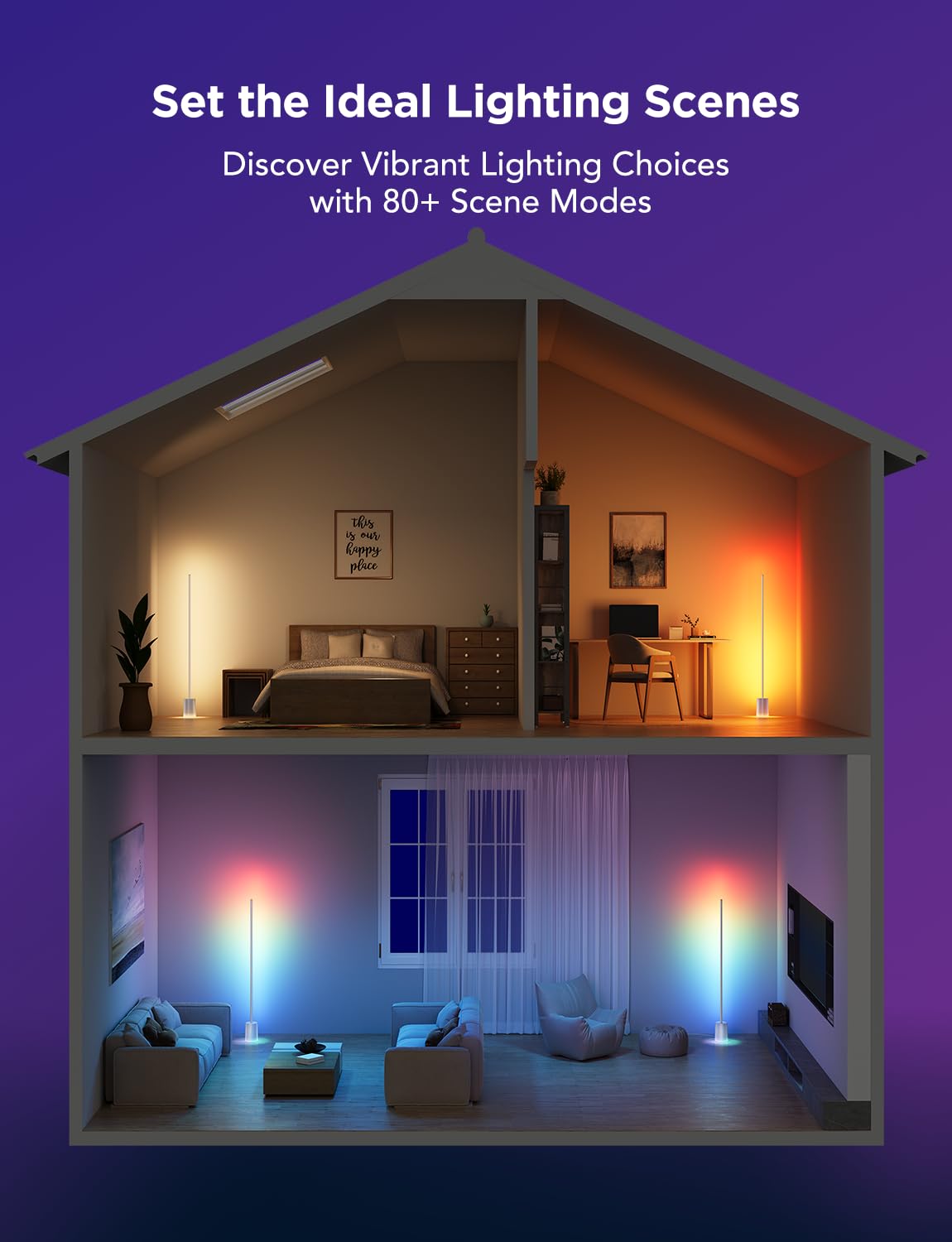 Govee Floor Lamp 2 warm to cool white range supports various tasks.