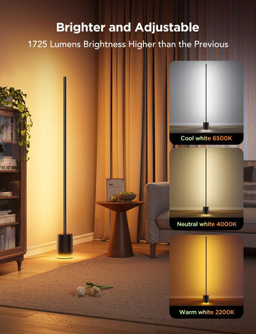 Govee Floor Lamp 2 tunable whites range from warm to cool.