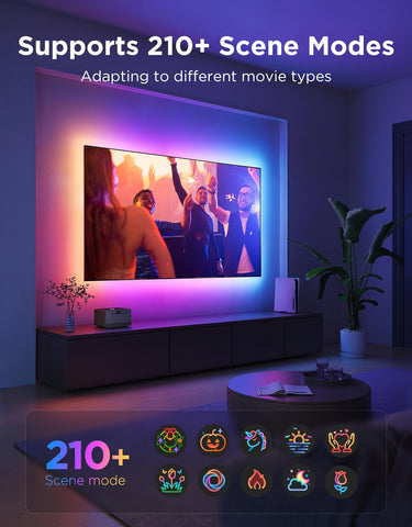 Govee four-side coverage eliminates dark corners on large TVs.