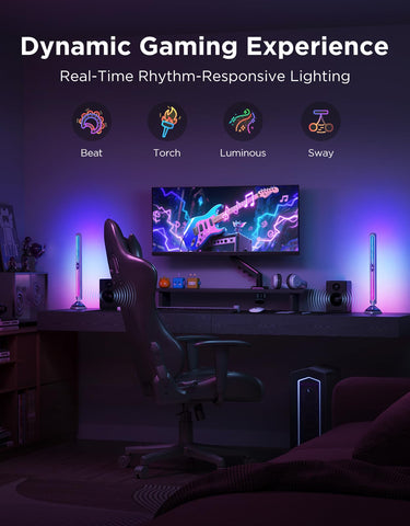 Govee Gaming Light Bars Pro cyberpunk finish enhances room aesthetics.