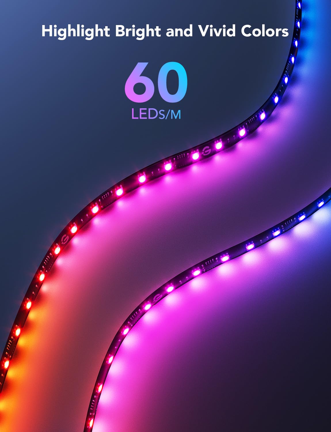 Govee G1 pixel-sync enables dynamic colors for fast-paced game scenes.