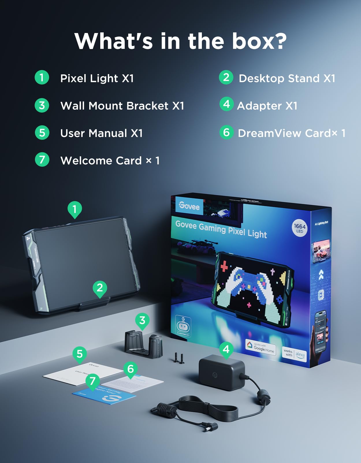 Govee Gaming Pixel Light connects via 2.4 GHz Wi-Fi for easy setup.